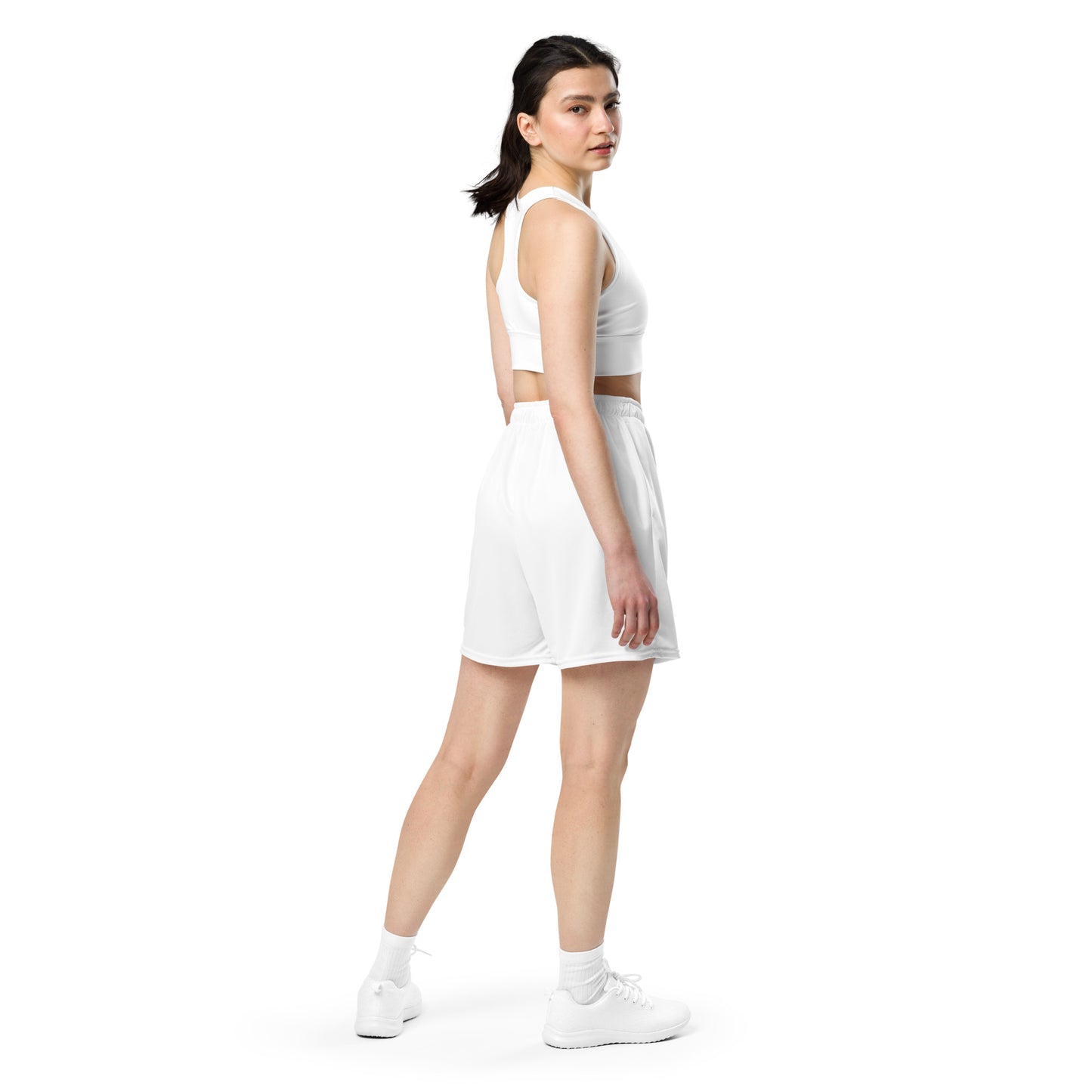 Unisex Mesh Shorts (White)
