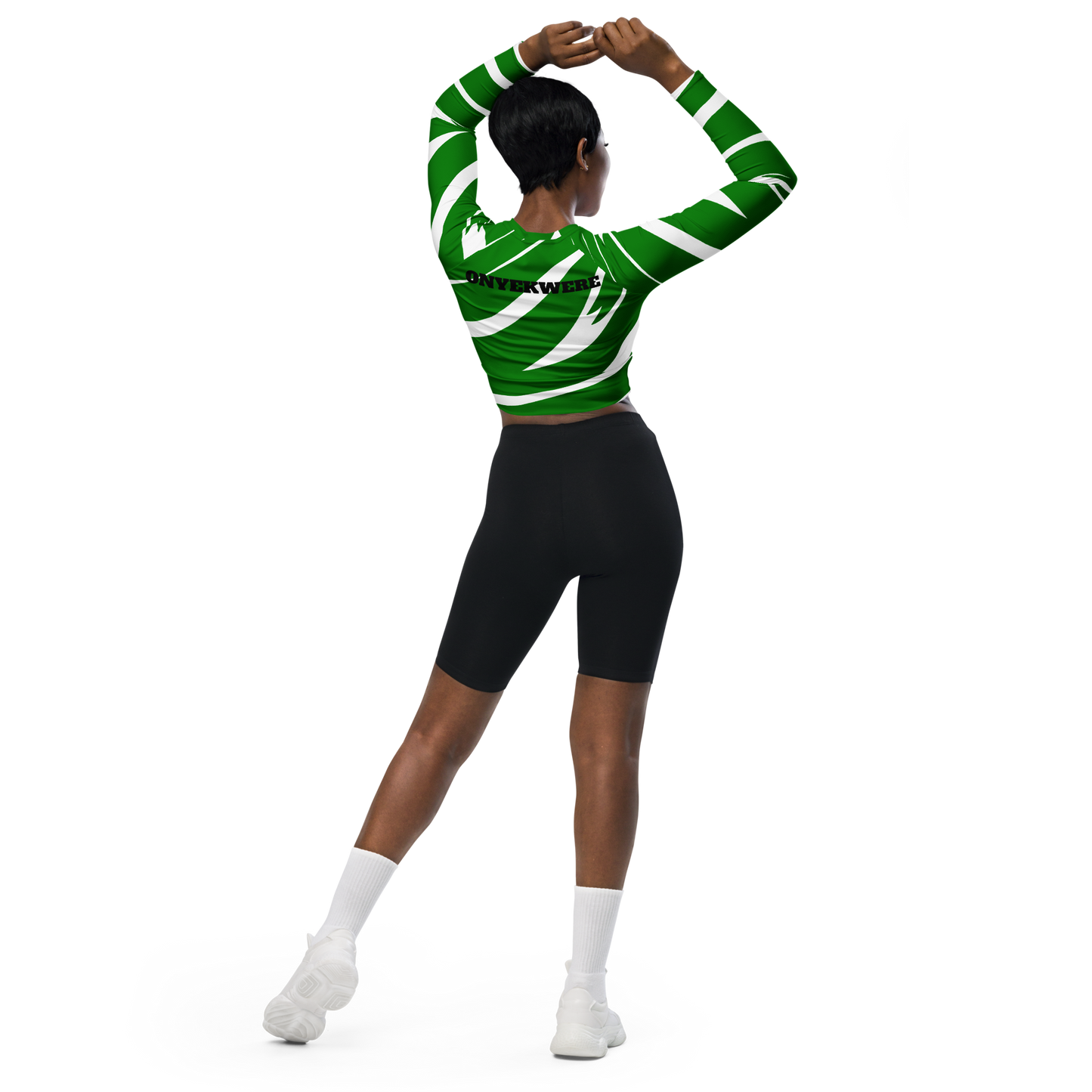 Stripes Long-Sleeve Crop Top