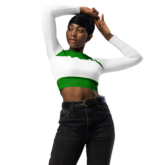 Flag Long-Sleeve Crop Top