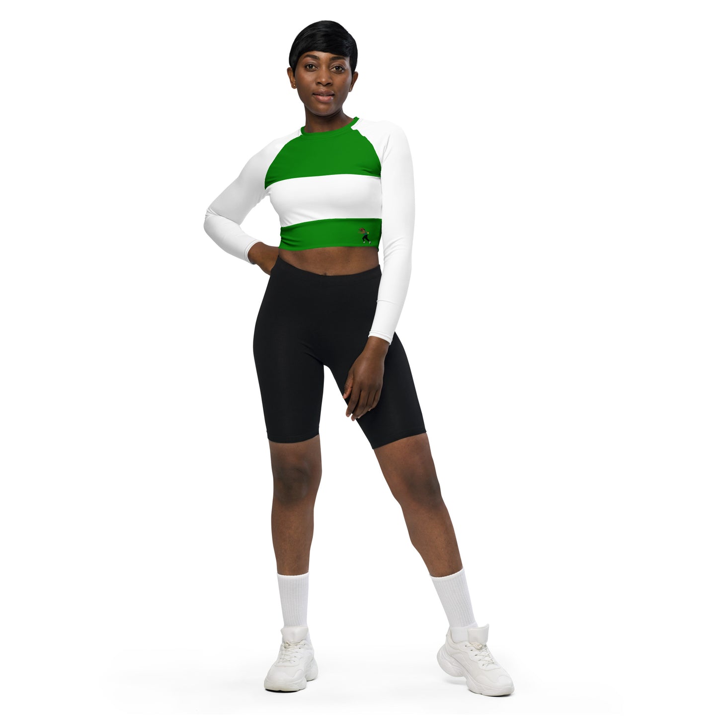 Flag Long-Sleeve Crop Top