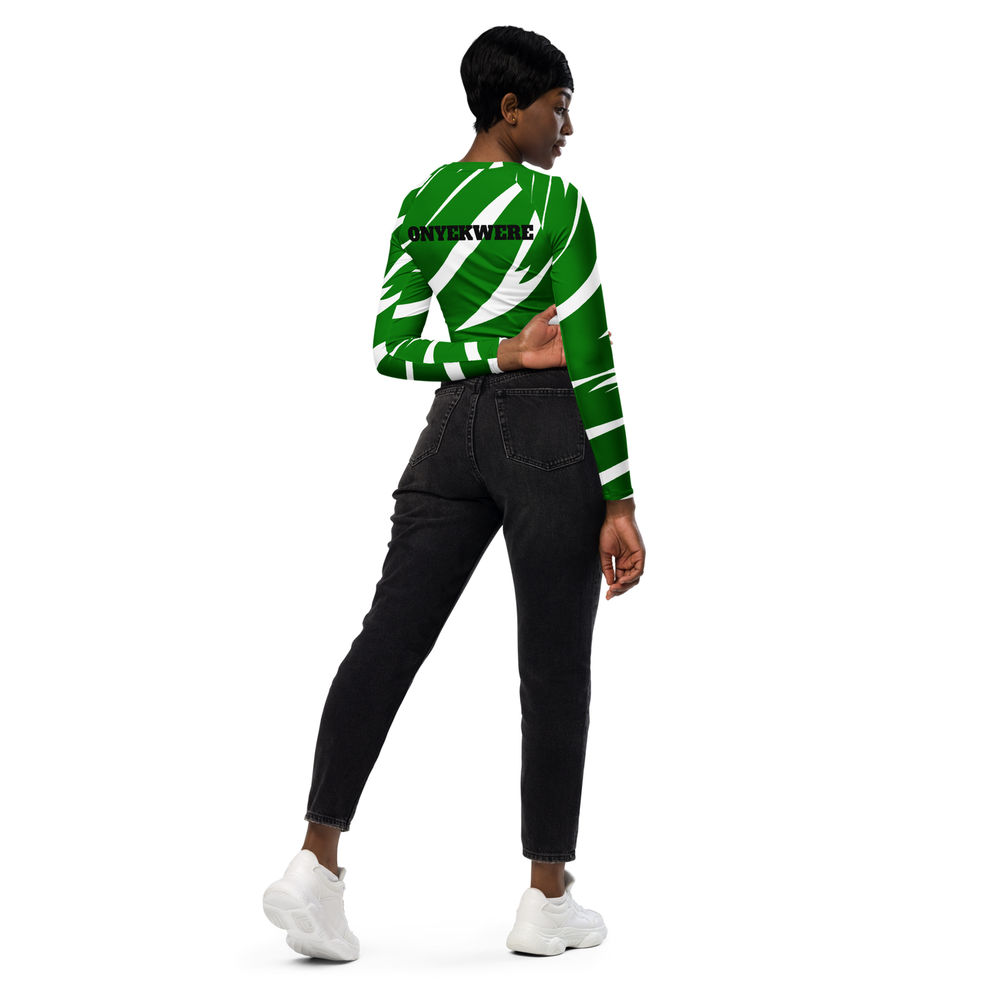 Stripes Long-Sleeve Crop Top